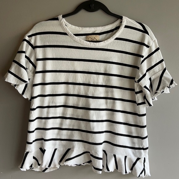 Chaser striped ruffle open back top size XS - Picture 4 of 8